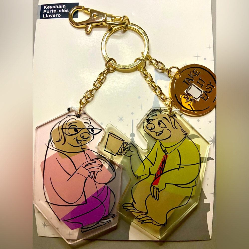 Walt Disney Parks Zootopia Flash Take it Easy Large Keychain Bag Charm DMV Sloth